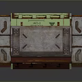 Household Storage Box With Metal Green Structured Design And Textured Surface