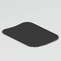 Sleek Black Mouse Pad With Silver Trim And Smooth Surface Modern Design 3d model
