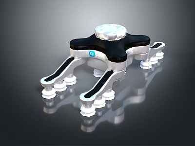 Industrial Mechanical Device Featuring Black White Design Multiple Support Legs And Circular Top 3d model