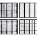 Modern Sliding Doors With Various Glass Panel Designs For Interior Spaces 3d model