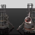 Large Scale Industrial Rotary Kiln Equipment With Steel Frame And Support Platforms