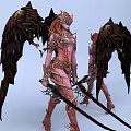 Game Movie Character With Black Wings Ornate Armor And Swords In Fantasy Style