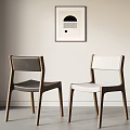 Modern Gray And White Dining Chairs With Wooden Legs And Minimalist Design