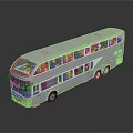 Double Decker Bus 3D Model With Two Levels Large Windows And Passenger Seats