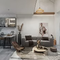 Modern Loft Interior With Open Living Area Kitchen Sofa Staircase And Pendant Light