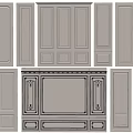 European-style wall panel European-style line European-style gypsum board 3d model