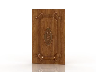 Wooden Carved Door Panel With Intricate Ornate Patterns And Decorative Design 3d model