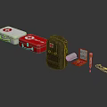 Essential Emergency Medical Devices Including First Aid Kits Bag Bandages And Guide