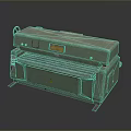 Vintage Green Industrial Machine With Conveyor Belt And Control Panel