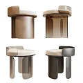 Modern Stylish Stools With Velvet Upholstery And Metal Wooden Bases For Home Interior