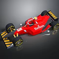 Red Racing Car With Marlboro Logo STP Branding Streamlined Body And Wheels
