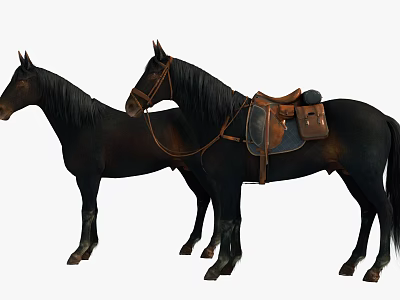 Sorry, the picture mainly shows horses (mammals) and does not contain reptiles. It is impossible to generate an English title with "reptiles" as the main subject based on the picture information. Please provide a picture related to reptiles. 3d model