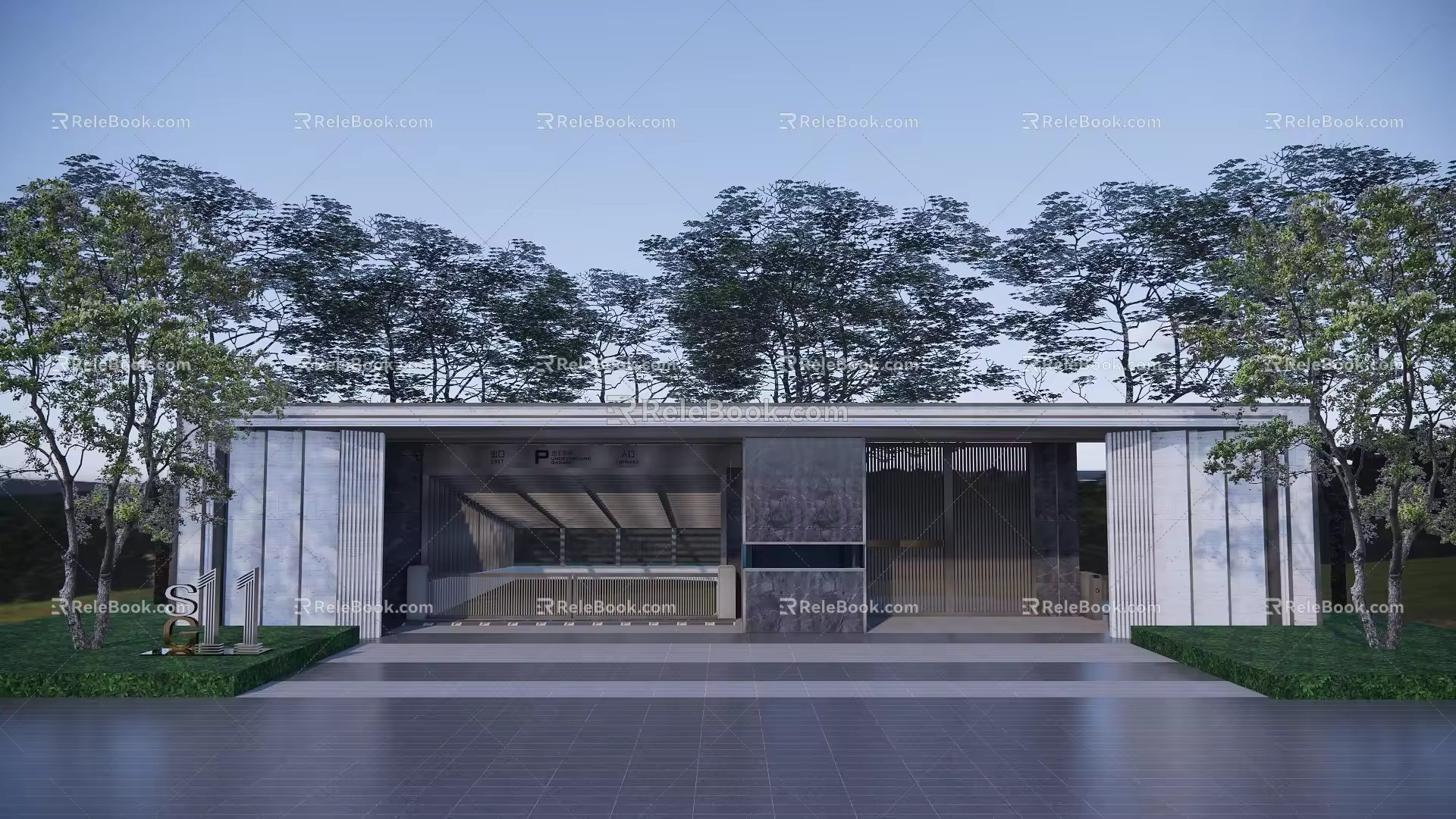 Modern gate entrance gate house 3d model