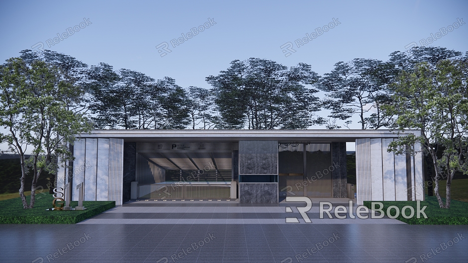 Modern gate entrance gate house model