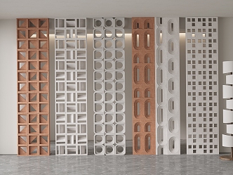 Modern cement brick partition cement brick components hollow brick partition 3d model