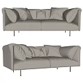 Modern Double Sofa Fabric Double Sofa Multiplayer Sofa 3d model