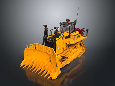 Yellow Bulldozer Heavy Machinery For Construction 3d model