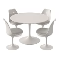 Modern Dining Table and Chairs Set With Round Table Curved Chair Design Sleek Legs