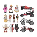 Colorful Collectible Dolls and Toy Cars with Different Designs for Kids and Collectors
