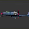 Colorful Blue Spaceplane Model With Pink Propellers Green Windows And Patterned Design