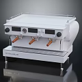 Professional Rancilio Classe 10 White Coffee Machine With Three Spouts And Brass Handles