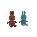 Cute Red And Blue Plush Bunny Stuffed Dolls For Kids Soft Toys