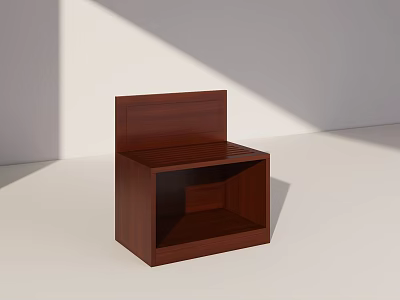 Wooden Storage Shelf With Open Compartments For Home Interior Decoration And Organization 3d model