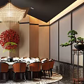 New Chinese Room Restaurant Box 3d model