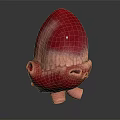 Detailed Human Heart Organ Model With Hair Like Textured Surface And Anatomical Details