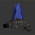 Decorative Ornament Set With Elegant Blue Transparent Crystal And Natural Stone Base For Home Decoration