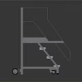 Sturdy Metal Sports Equipment with Steps Handrails and Wheels for Athletic Training Use