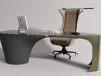 Modern office desk and chair office desk and chair combination 3d model