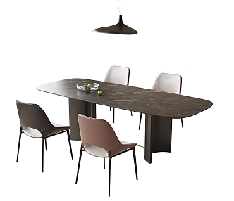 Modern Dining Table and Chair Combination Dining Chair Single Chair 3d model