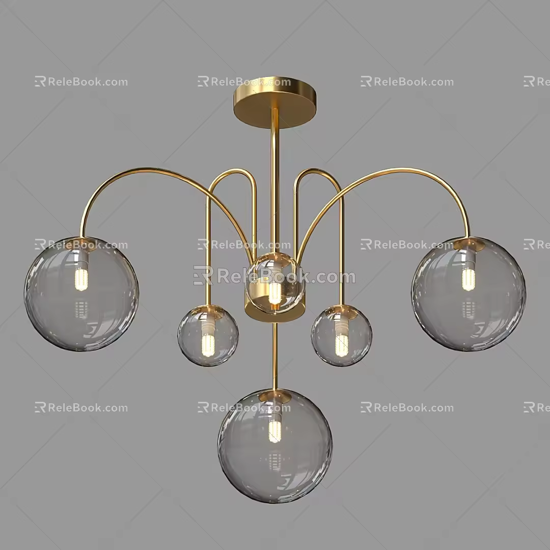 Simple Light Luxury Chandelier 3d model
