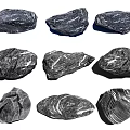 Natural Stones And Wood Decorative Pieces With Various Shapes And Unique Textures