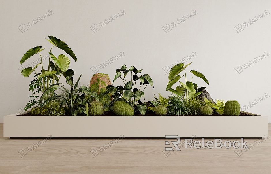 Modern courtyard sketch plant pile indoor plant landscaping combination flower pool flower bed flower box landscape withered landscape model