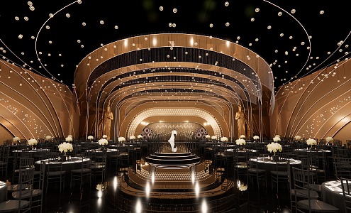 Black Gilt Oscar Ballroom 3d model