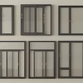 Black Frame Windows With Various Styles For Home Installation And Modern Design 3d model