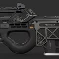 PROWLER Tactical Assault Rifle Featuring Modern Geometric Patterns And Black Metal Design