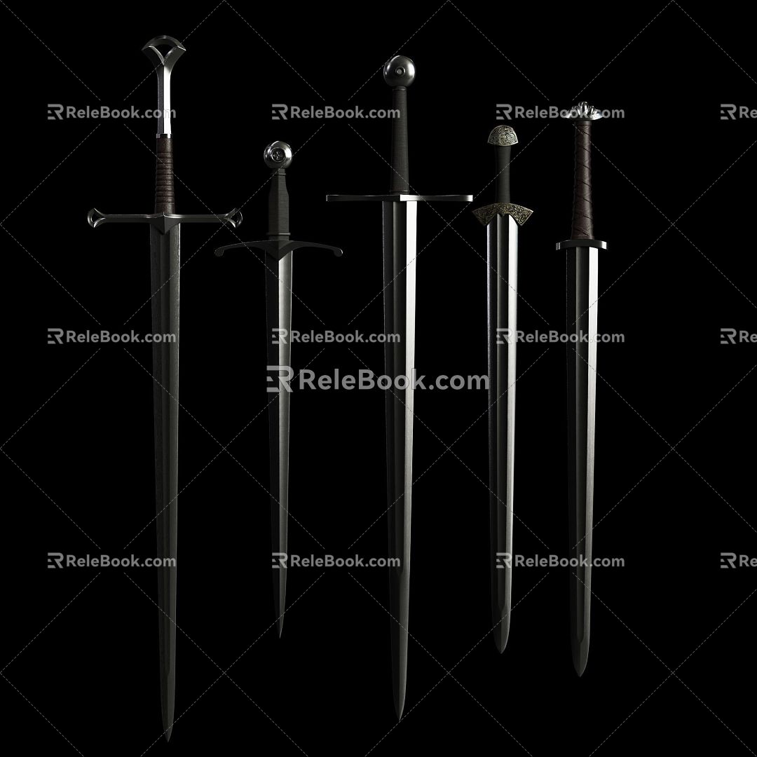 Western Sword Long Sword Weapon Sword Medieval Weapon 3d model