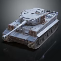 Detailed Realistic Military Tank With Cannon Turret Tracks And Armor On Dark Background