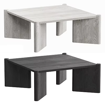 Modern Wooden Coffee Tables With Light And Dark Finishes And Minimalist Leg Design 3d model