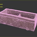 Antique Rustic Terracotta Rectangular Container With Textured Surface And Worn Edges 3d model