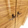 Classic Wooden Double Doors Featuring Natural Wood Grain And Silver Handles