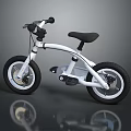 White Kids Balance Bike With Modern Sleek Design Black Seat And Tires