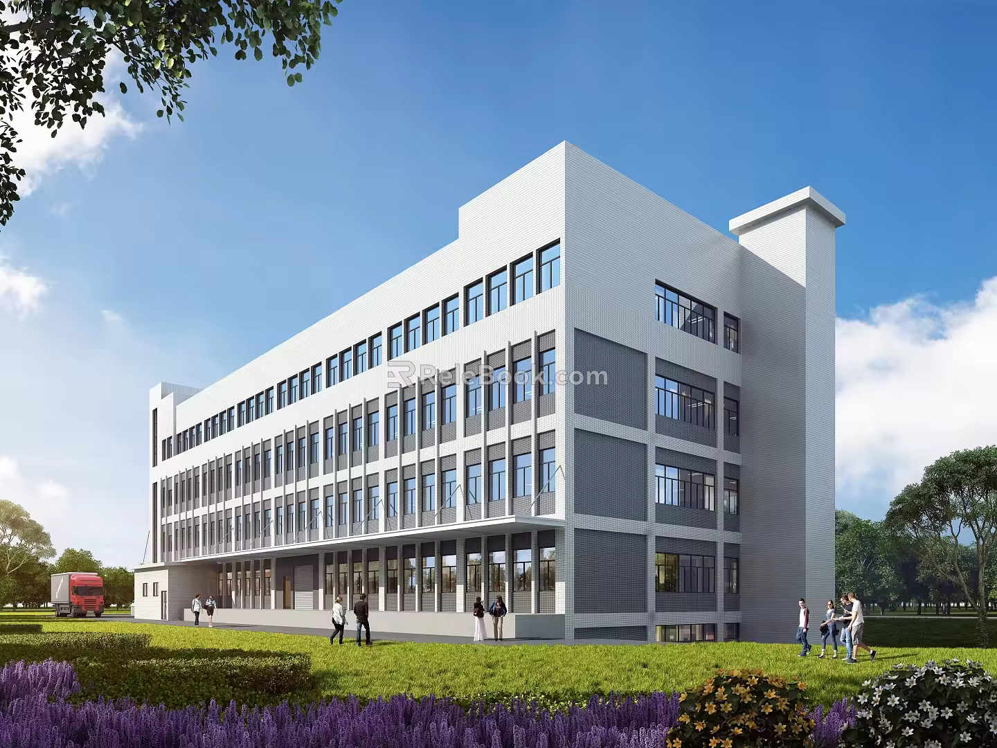 Modern Factory Building Industrial Park Factory Building Bird's Eye View Plan Office Building Dormitory Perspective 3d model