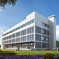 Modern Factory Building Industrial Park Factory Building Bird's Eye View Plan Office Building Dormitory Perspective 3d model