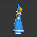 Snow Maiden Character With Blue Robe Star Hat And Blonde Braids In Fairy Tale Style