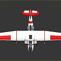 Stylish Red and White Passenger Aircraft with Modern Exterior and Wing Details