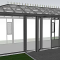 Glass Enclosure With Spiked Top Glass Roof Metal Frame And Glass Doors